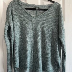 Wild Fable Waffle Knit V-Neck Sweater Top Sage Green Oversized Target XS